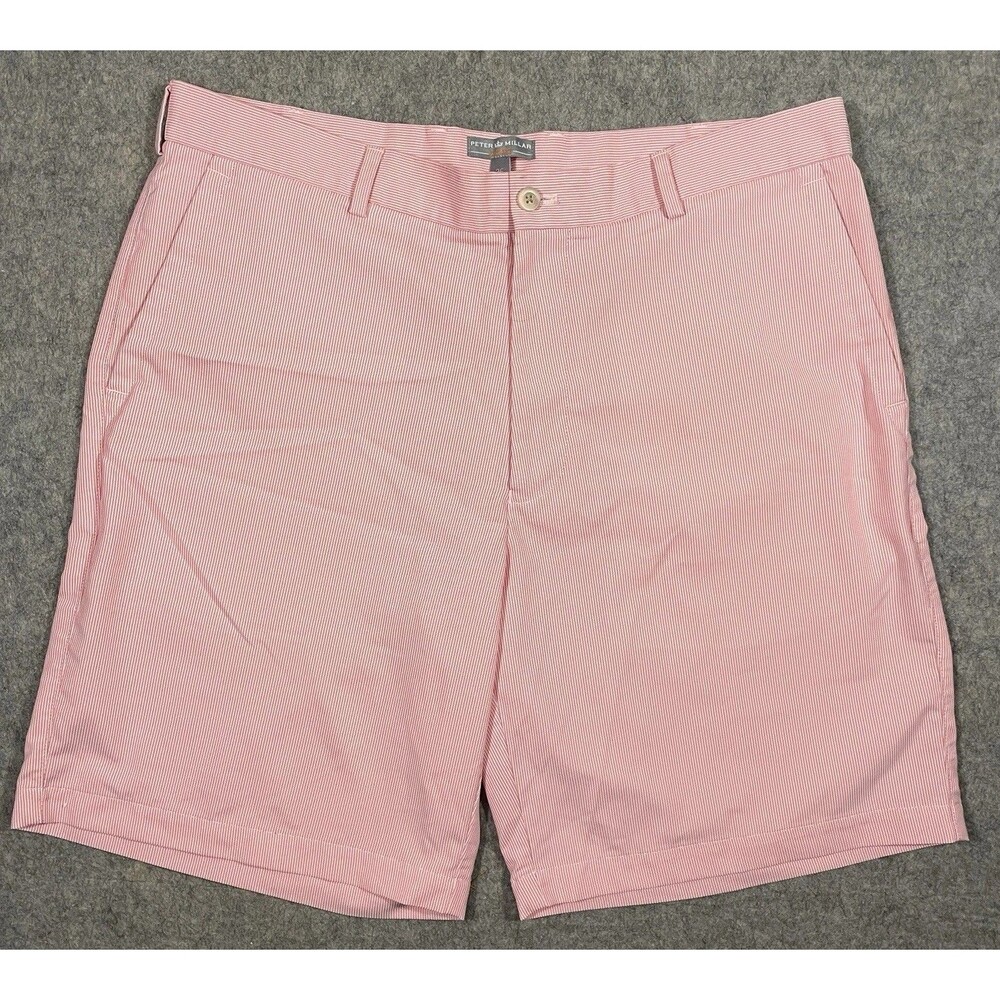 Peter Millar Crown Sport Performance Wicking Seersucker Golf Shorts Size 36